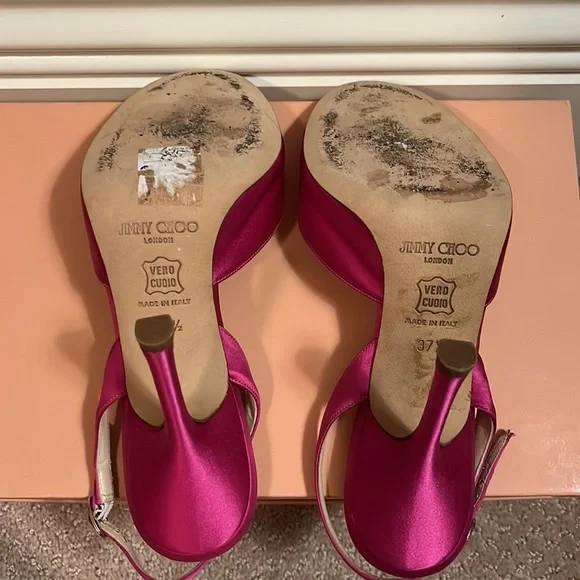 Y2K Jimmy Choo Hot Pink Sling-backs - Picture 4 of 6